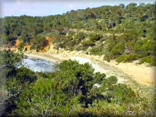 La cala escorxada es la mas distante de las playas virgenes, es por esto que muchos de sus vistas se realizan por barcos desde el mar